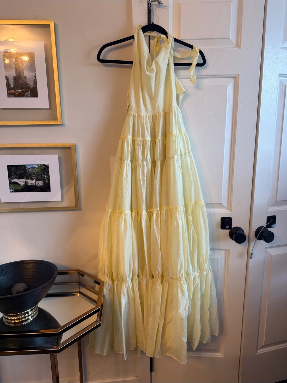 Hello Molly Yellow Tiered Maxi Dress – Size XS
